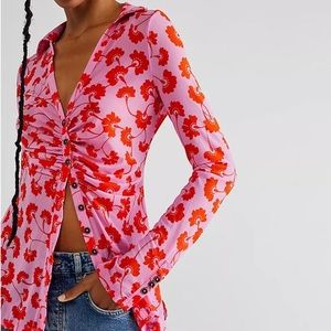 Free people lucky shirtee in bubblegum